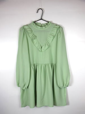 Зелена оверсайз сукня з оборками | 6723360