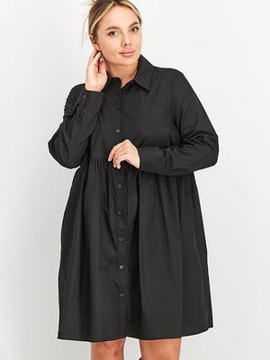 Чорна сукня-сорочка вільного фасону | 6723369