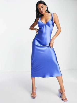 Синя сукня в білизняному стилі з вузькими лямками | 6723377
