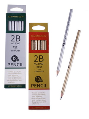 Набір олівців ч/гр з ластиком 12шт/наб 2B | 6724058