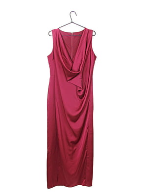 Бордова сукня-футляр з складками | 6724285