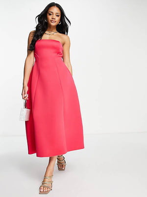Сукня А-силуету малинового кольору з застібками на гудзики | 6724809