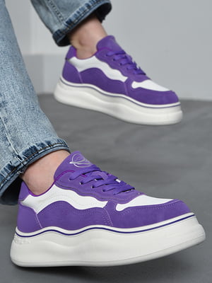 Кросівки бузкового кольору на шнурівці | 6725735