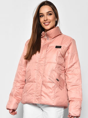 Демісезонна стьобана куртка персикового кольору  | 6828018