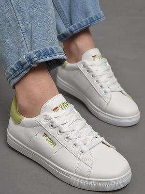 Кросівки білого кольору на шнурівці | 6828208