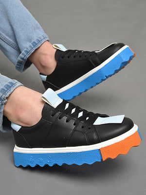 Кросівки чорного кольору на шнурівці | 6828215
