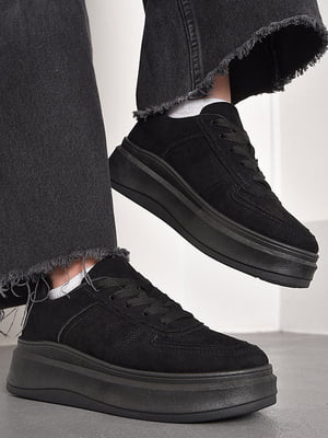 Кросівки чорного кольору на шнурівці | 6828239