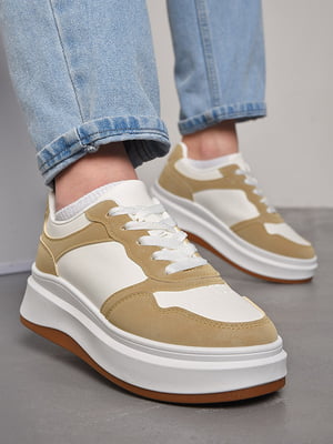 Кросівки білого кольору на шнурівці | 6828243