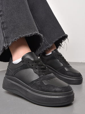 Кросівки чорного кольору на шнурівці  | 6828251