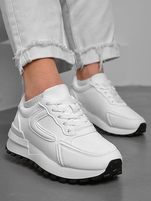 Кросівки білого кольору на шнурівці  | 6828274