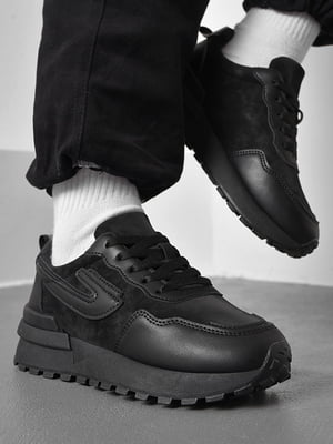 Кросівки чорного кольору на шнурівці  | 6828294