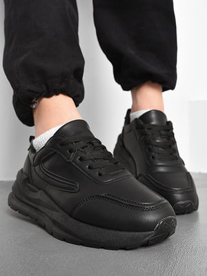 Кросівки чорного кольору на шнурівці  | 6828297