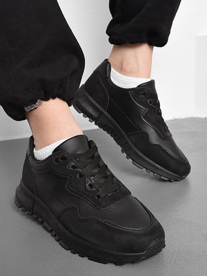 Кросівки чорного кольору на шнурівці | 6828299