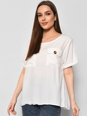Блуза з коротким рукавом білого кольору | 6828453