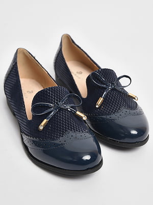 Туфлі на шнурівці темно-синього кольору  | 6828611