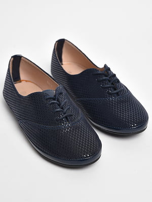 Туфлі на шнурівці темно-синього кольору  | 6828624