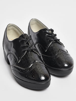 Туфлі на шнурівці чорного кольору  | 6828639