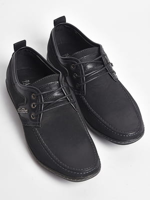 Туфлі підліткові на шнурівці чорного кольору | 6828660