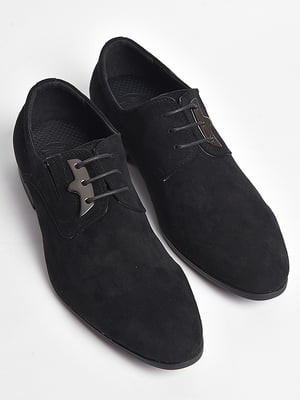 Туфлі підліткові на шнурівці чорного кольору | 6828703