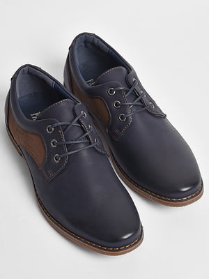 Туфлі підліткові на шнурівці темно-синього кольору | 6828714