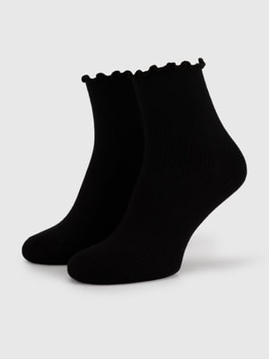 Шкарпетки з рюшиками чорні | 6829341