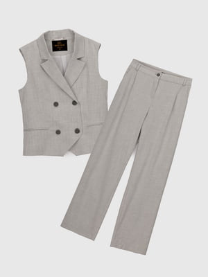 Світло-сірий костюм: жилет і штани | 6829460