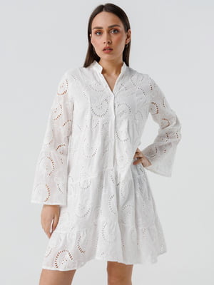 Сукня-рубашка біла мереживна | 6829524