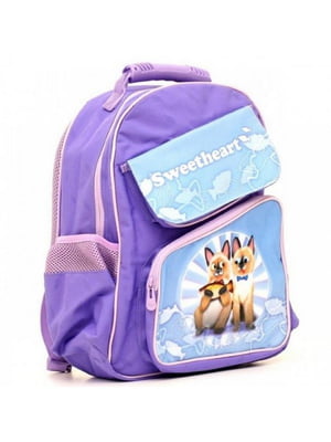 Рюкзак для початкова школа бузковий з малюнком | 6829637