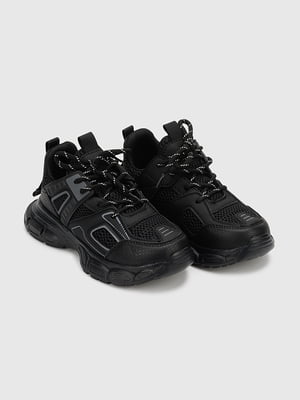 Чорні кросівки з екошкіри | 6829741