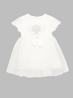 Сукня з фатиновими вставками біла | 6829800