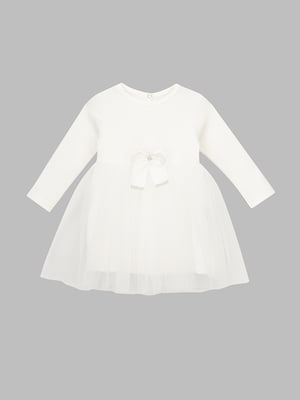 Сукня з фатиновими вставками біла | 6829803