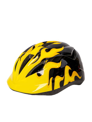 Шлем жовто-чорний з принтом | 6829832