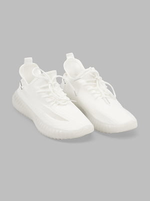 Білі текстильні кросівки на шнурівці | 6830737