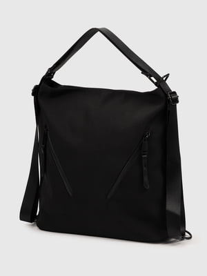 Сумка-рюкзак чорна з текстилю | 6831037