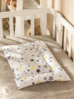 Подушка дитяча біла з зірками | 6831740