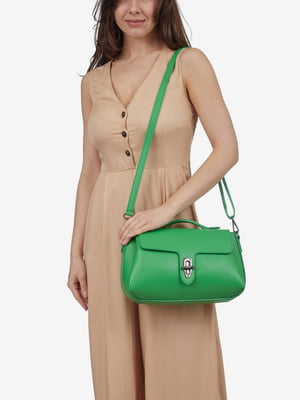 Зеленая кожаная сумка через плечо | 6831920