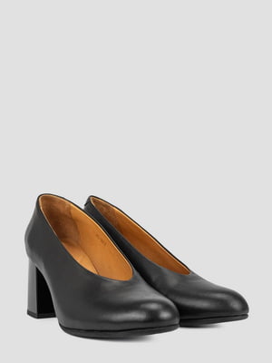 Шкіряні чорні туфлі-човники | 6832006