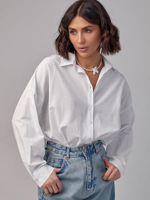 Удлиненная белая рубашка в стиле oversize | 6832718