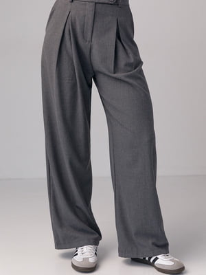 Сірі класичні штани зі складками | 6832721