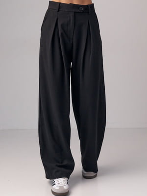 Черные классические брюки со складками | 6832722