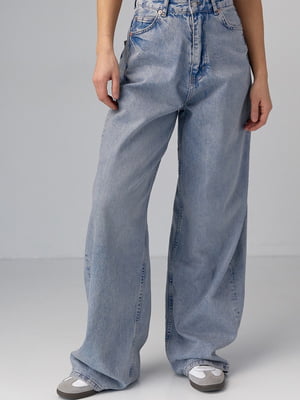 Синие широкие джинсы wide-leg | 6832778