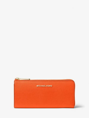 Оранжевый кожаный кошелек с логотипом | 6833861