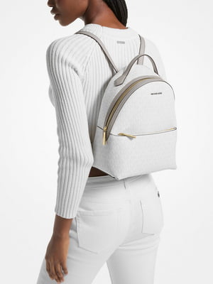 Рюкзак белый с принтом в виде логотипа | 6833863
