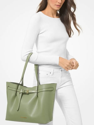 Зеленая сумка-тоут из шагреневой кожи | 6833874
