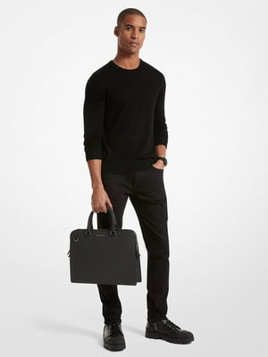 Чорна сумка-портфель з логотипом | 6833887