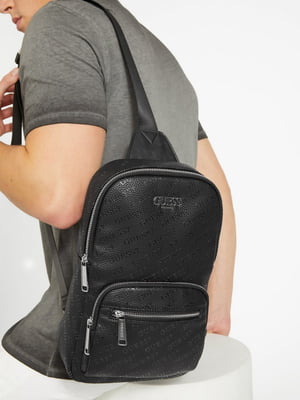 Чорна сумка-слінг із логотипом | 6833925