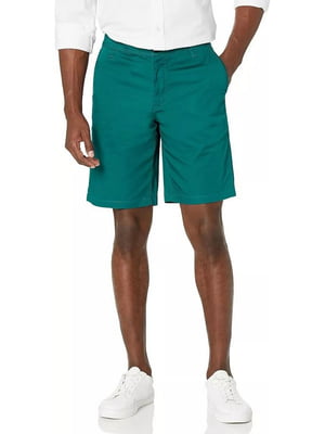 Зеленые шорты из твила с фирменным лого | 6834024