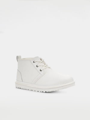 Белые кожаные ботинки на меху | 6834036