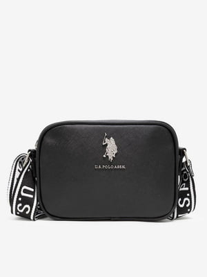 Чорна сумка-кросбоді з логотипом | 6833991