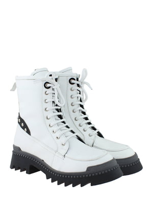 Белые ботинки на шнуровке | 6605122